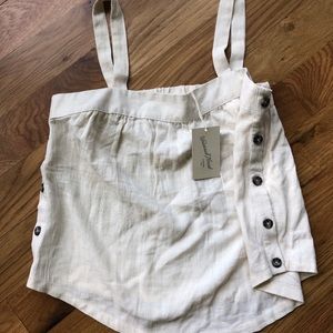 Cream Linen Look Top